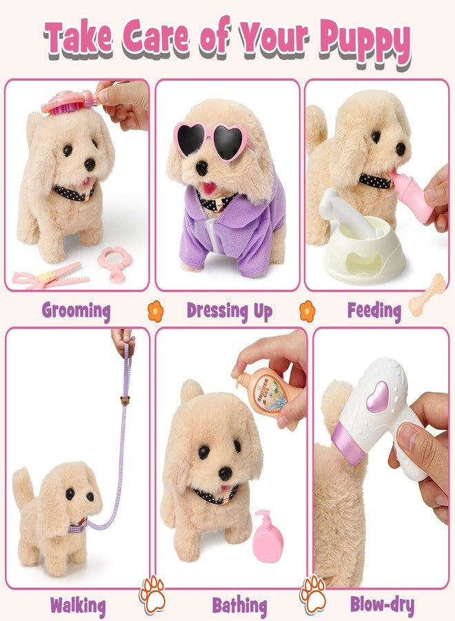 Cleboen 17pcs Robot Dog Toys for Girls Kids Boys 3-6, Realistic Interactive Robot Puppy Dog Plush Toys with Walk & Bark, Pretend Play Puppy Pet Care Playset, 3 4 5 6 Year Old Girl Birthday Gift Ideas - Image 4